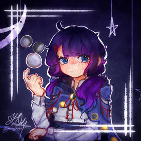 A colored sketch of my redesign for Mizuki